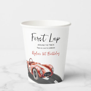 First Lap Race Car 1st Birthday  Paper Cups