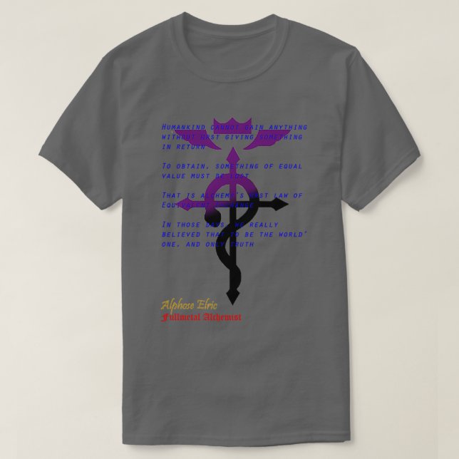 First Law Of Alchemy T-Shirt (Design Front)