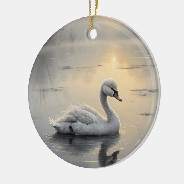 First Light Kin Swan Glass Ornament (Left)
