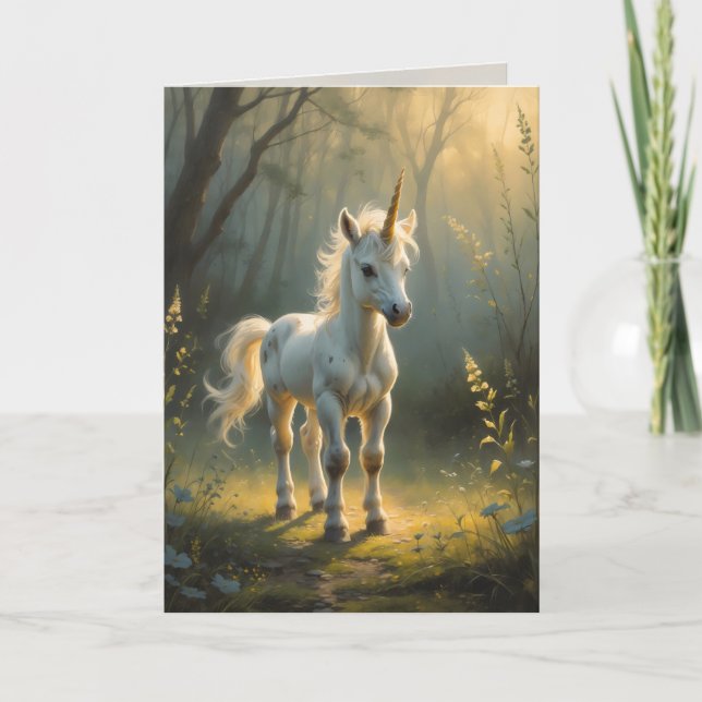 First Light Kin Unicorn Greeting Card  (Front)