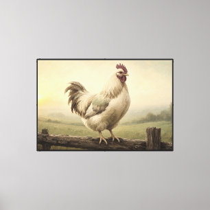First Light Rooster Farmhouse Canvas Print