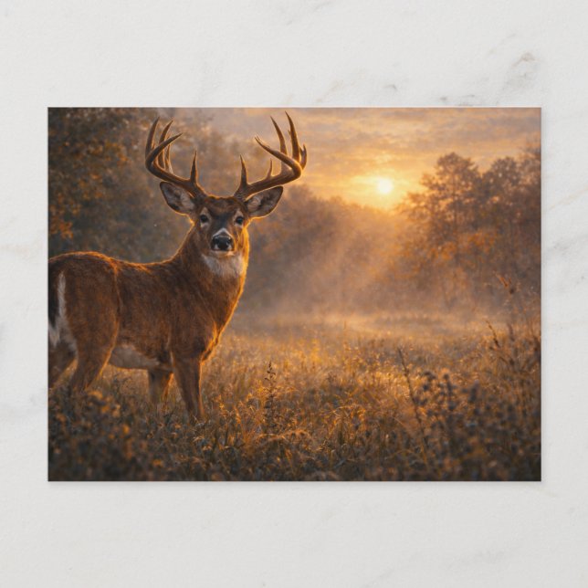 First Light | Whitetail Deer Art | Postcard (Front)