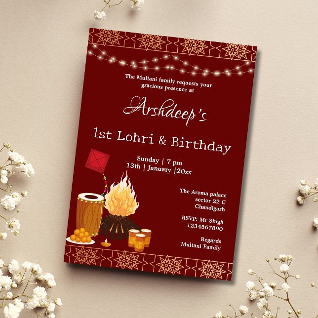 First Lohri & Birthday Invitation card (Creator Uploaded)