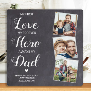 First Love Forever Hero Personalised 3 Photo Dad Plaque