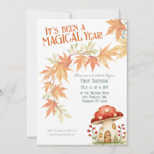 First Magical Mushroom Birthday Invitation