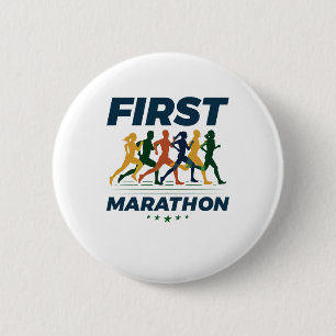 First Marathon Marathoner Marathon Runner 6 Cm Round Badge