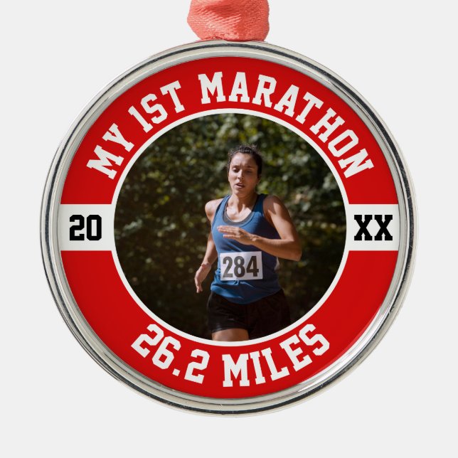 First Marathon Metal Tree Decoration (Front)