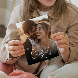 First Married Christmas Photo Postcard