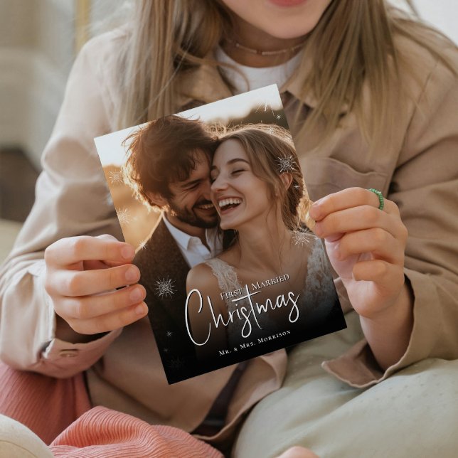 First Married Christmas Photo Postcard (Creator Uploaded)