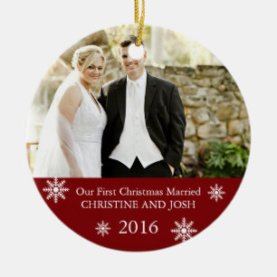 First Married II ı Customisable Christmas ornamen Ceramic Tree Decoration