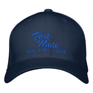 FIRST MATE Customisable Boat Name Your Name Embroidered Hat