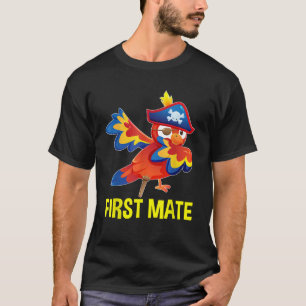 First Mate Dabbing Parrot Pirate Theme Kids Birthd T-Shirt