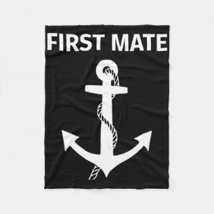 First Mate Matching Couple Boating And Sailing Fleece Blanket