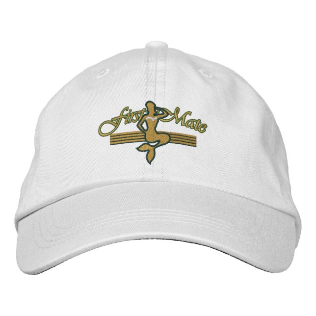 FIRST MATE Mermaid Embroidered Design Embroidered Hat (Front)