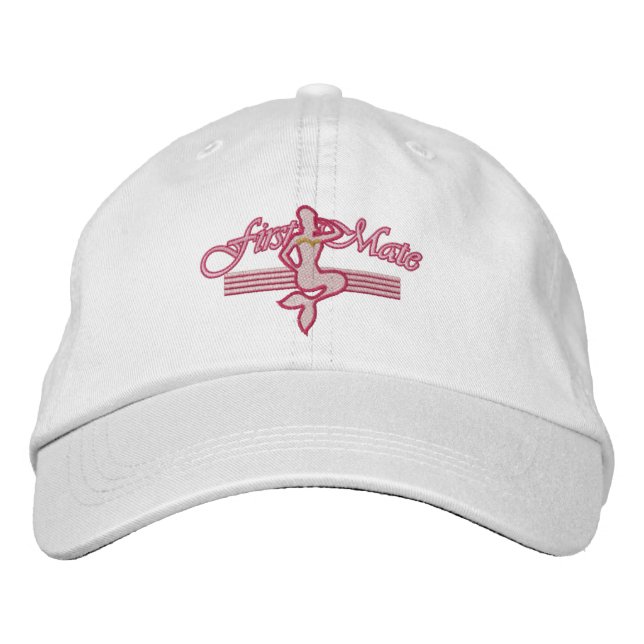 FIRST MATE Mermaid Embroidered Design Hat (Front)