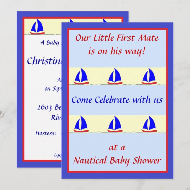 First Mate Shower Invitation (Front/Back)