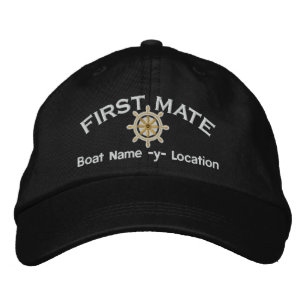 First Mate Wheel Your Boat Name Your Name or Both! Embroidered Hat