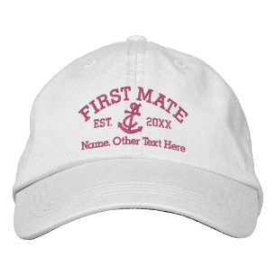 First Mate With Anchor Personalized Embroidered Hat