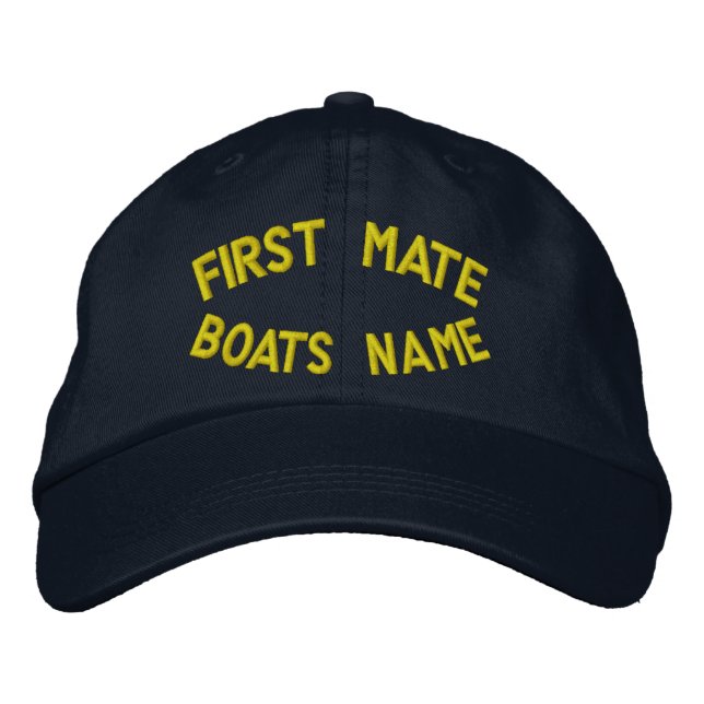 First mate with your boats name embroidered hat (Front)
