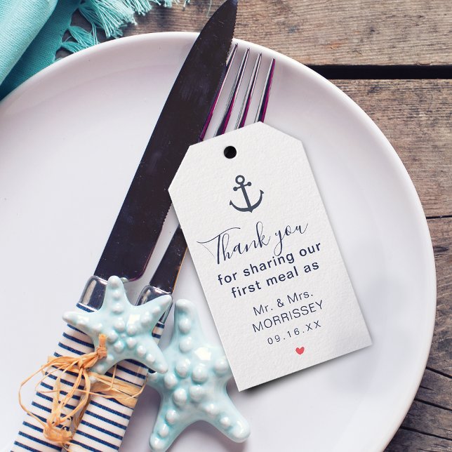 First Meal Nautical Wedding Favour Tag (First Meal Nautical Wedding Favor Tag)