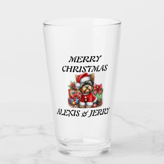 FIRST MERRY CHRISTMAS YORKA  GLASS (Front)