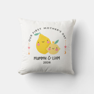 First Mother’s Day 2026 Cute Lemon Mom & Baby  Cushion