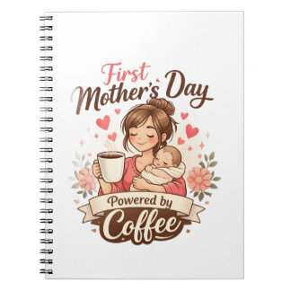 First Mother’s Day Fuelled by Coffee – New Mum Gif Notebook