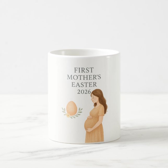 First Mother’s Easter–Soft Pregnancy Illustration Coffee Mug (Center)