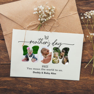 First Mother's Day 3 Photos Collage Mum cut out Postcard