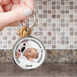 First Mothers Day as Grandma Custom Year and Photo Key Ring<br><div class="desc">Create your own unique photo keychain for the new grandma's first mother's day. A perfect opportunity to add a photo of your new baby as a lovely keepsake and a timeless treasure to enjoy every day. The template is set up ready for you to add your own photo and customize...</div>