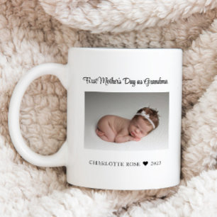First Mothers Day as Grandma New Baby Photo Coffee Mug