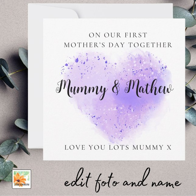 First Mother's Day Best Friend purple heart Holiday Card (Creator Uploaded)