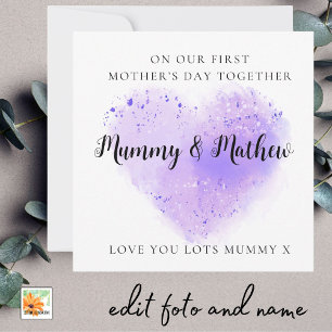 First Mother's Day Best Friend purple heart Holiday Card