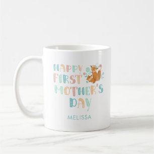 First Mothers Day Boho Chic Typography Custom Coffee Mug