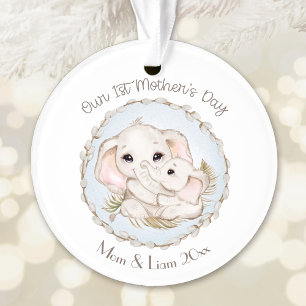 First Mother's Day Boy Elephant Personalised Ornament