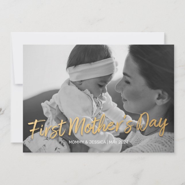 First Mother's Day Classic Script Full Photo Card (Front)