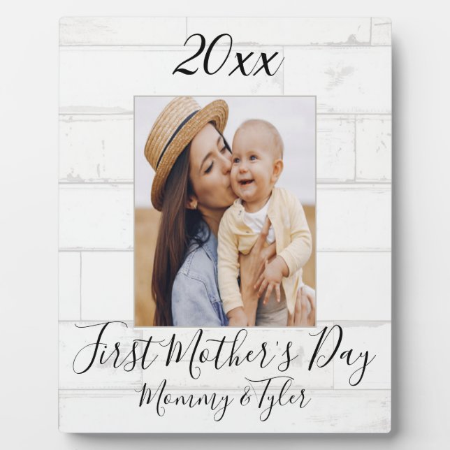 First Mother's Day Custom Photo Plaque (Front)