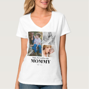 first mothers day cute 3photo collage plaque T-Shirt