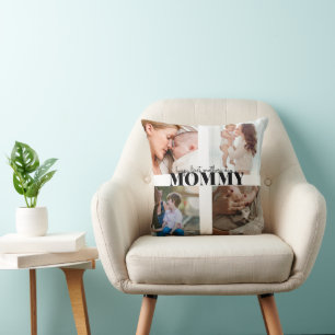 first mothers day & cute 4 photos Throw Pillow