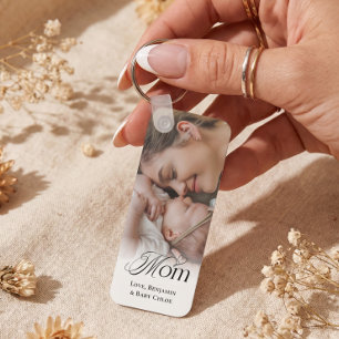 First Mother's Day Gift Elegant Mum Photo Keepsake Key Ring