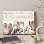 First Mother's Day Grandma 3 Photo Cream Canvas Print<br><div class="desc">Create your own First Mother's Day photo canvas using 3 of your favourite photos with your new baby. The template is set up for you to edit any or all of the wording which currently reads "happy first mother's day TO MY WONDERFUL GRANDMA!", "i love you all the word •...</div>