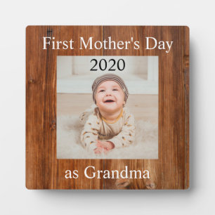 First  Mother's Day Grandma Custom Photo Plaque