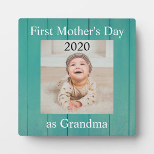 First  Mother's Day Grandma Custom Photo Plaque