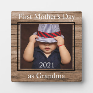 First  Mother's Day Grandma Custom Photo Plaque