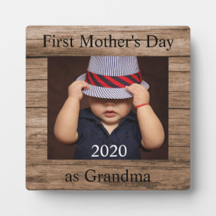 First  Mother's Day Grandma Custom Photo Plaque