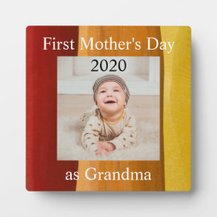 First  Mother's Day Grandma Custom Photo Plaque