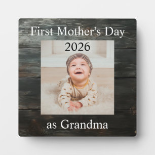 First  Mother's Day Grandma Custom Photo Plaque