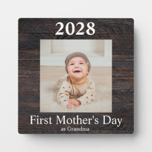 First  Mother's Day Grandma Custom Photo Plaque
