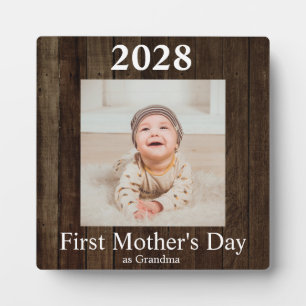 First Mother's Day Grandma Custom Photo Plaque