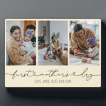 First Mother's Day Heart Script 3 Photo Gift Plaque<br><div class="desc">First Mother's Day Heart Script 3 Photo Gift plaque for your mother,  mum,  mummy or mama.</div>